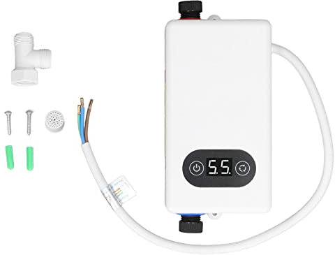 Scaldabagno Elettrico Istantaneo, Mini Scaldabagno Elettrico Istantaneo con Funzione di Memoria Conversione di Frequenza Scaldabagno a Riscaldamento Rapido a Temperatura Costante