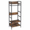 unho Portant à Vêtement Industriel: Armoire Ouverte en Métal et Bois Amovible Penderie à Vêtements avec Porte Chaussures pour Chambre Vestiaire Entrée - 162x60x40cm
