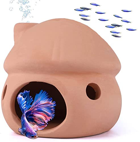 Uotyle Aquarium Höhle Keramik Pilz Deko Aquarium Dekoration Zubehör