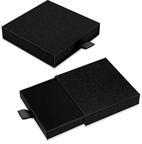 Yolev 2pcs Schmuck Geschenkbox Schwarz Kleine Schmuckschatulle Armband Halskette Geschenkbox Ausziehbare Quadratische Aufbewahrungsbox Geeignet zum Verpacken von Valentinstag