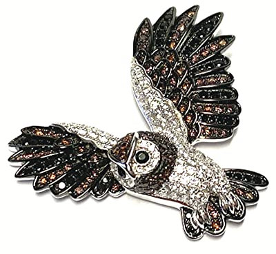 Anhänger 925/- Silber rhodiniert Zirkonia - Eule - Kettenanhänger Kettengleiter