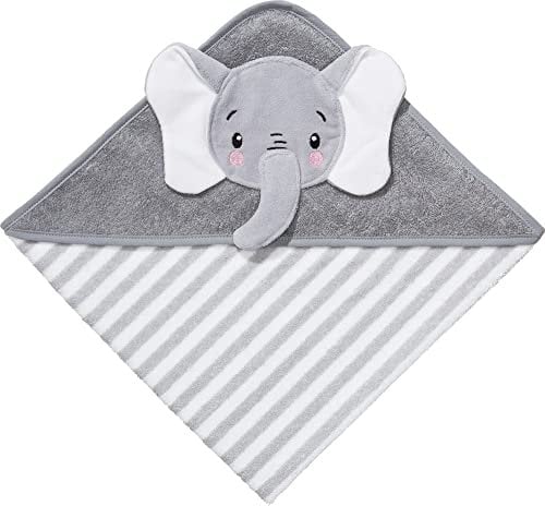 Erwin Müller Kapuzenbadetuch Elefant Walk-Frottier weiß-Silber Größe 80x80 cm