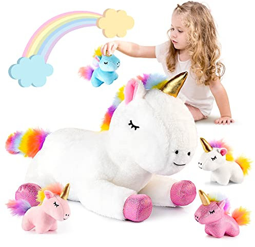 EUTOYZ Unicorn Stuffed Animals - Soft Toys for Girls, 3-12 Years Old Birthday Gifts