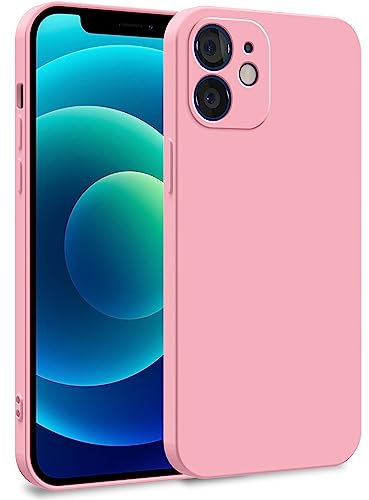 MyGadget Hülle kompatibel mit iPhone 12 - Zweilagige Handyhülle mit Kameraschutz - Cover mit Innenfutter & Silikon außen - Rosa