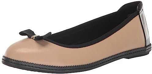 Anne Klein Women's Ember Ballet Flat, Nude Black, 6 UK