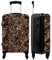 NoBoringSuitcases.com® Koffer Groß - Leopardenmuster - Braun - Design - Tiermuster - TSA Schloss - 20kg Gepäck - Hartschalenkoffer Mittelgroß - Trolley - 72 L - 67 cm - Reisekoffer Mit Rollen
