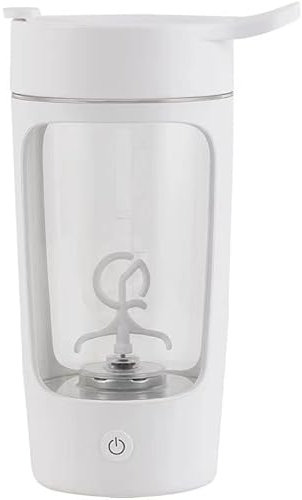 Borraccia da 650 ml, ricaricabile, di grande capacità, senza BPA, miscelatore elettrico portatile, per miscelare l'acqua da viaggio, per escursioni (colore: bianco)