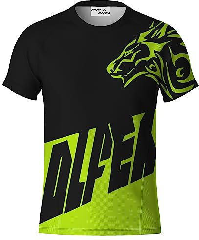 Mountainbike MTB Top Kurzarm Atmungsaktiv Bequem Weich Feuchtigkeitstransport - Radtrikot - Jersey - Fahrradshirt Kurzarm - Radshirt - Bikeshirt MTB,T-Shirt Schnell Trocknen (Grün,3XL)