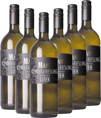 6x Vorteils-Weinpaket Kerner & Riesling ganzer Liter fruchtig - Weingut Manz
