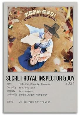 Generisch Leinwandposter, Motiv: Secret Royal Inspector & Joy Kdrama, Wandkunst, dekoratives Wohnzimmer-Poster, Schlafzimmer-Poster, 30 x 45 cm, ungerahmt