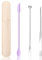 Thinp Makeup Spatula,Foundation Spatula Make Up Spatula Tool with Silicone Cosmetic Spatula Stainless Steel Makeup Palette Double Edged Spatula for Small Area of Face