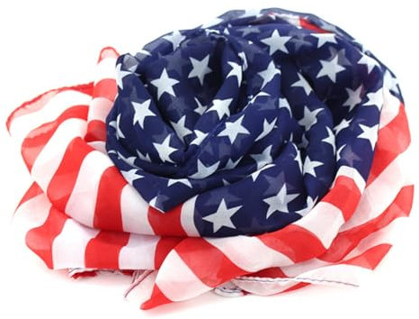 SAFIGLE 2 Schal Mit Amerikanischer Flagge Dünner Schal Chiffon Schal Für Damen