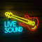 Ineonlife Live Sound Neon Signs, Colorful LED Neon Lights for Wall Decor, Guitar Music USB Neon Light up Sign for Bar Rock Music Studio Nightclub Party Bedroom Decor Gift for Friends, 9.4''x16.5''