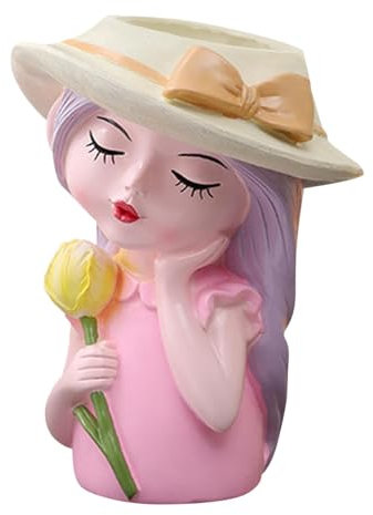 Nkmujil Pot de fleurs pour visage | Jardinière artistique en céramique | Pot de fleurs en terre cuite, pot de visage en résine, pot sculptural, pot de visage d'intérieur