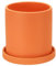 PATIKIL 5 Inch Ceramic Plant Pots, Modern Flower Planters with Drainage Holes and Tray for Decorate Home Indoor Plants Succulent Herb, Orange