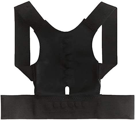 WDSOPK Haltungskorrektor für Männer und Frauen, Rückenstütze und Taillenformer mit Lendenwirbelstütze, verstellbare, atmungsaktive Rückenstütze zur Verbesserung der Körperhaltung (Schwarz L)