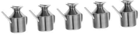 Amosfun 5st Ölkanne Espresso Netz Frittiertopf Mit Korb Kleiner Fritteusentopf Mit Korb Pumpe Rührgerät Bausatz Milchkännchen Behälter Für Sojasauce Flasche Sojasauce Rostfreier Stahl
