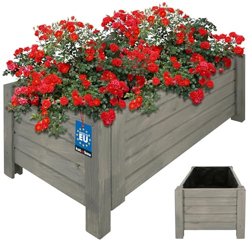 KOTARBAU® Jardinière Bois Extérieur 79 x 39 cm Anthracite | Boîte de Jardin | Bac à Fleurs | Support pour Plantes de Balcon