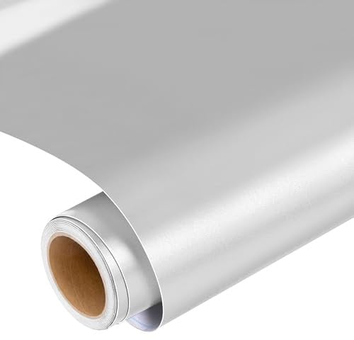 Prime Vinyl Matte Metallic Permanent Vinyl, 12 x 6 FT Silver Vinyl for Cricut, Silhouette All Cutting Machines, Self Adhesive Vinyl for Craft, Signs, Stickers, Scrapbooking, Car Decals