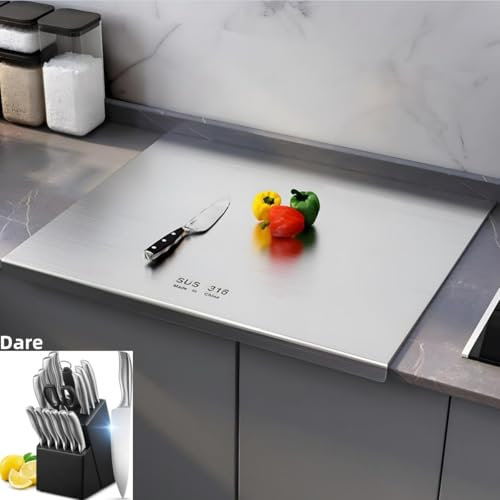 Tagliere in Acciaio Inossidabile 316,Tagliere da Cucina,Spianatoia Acciaio Inox,Tagliere da Cucina Professionale per Cucina per Bar per Ristorante per Impastare (50 * 40cm)