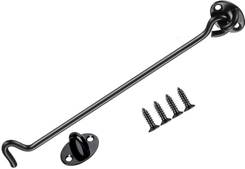 ZiYuya gancio e chiavistello a occhiello, gancio porta in acciaio inox, gancio per cancello della cabina, gancio blocca gancio finestra chiusura con gancio e occhiello resistente gancio 12 Inch
