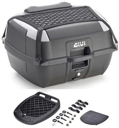 GI.VI B45+ Topcase Gi VI kompatibel mit Roller und Motorrad, einschließlich Monolock Platte Rückenlehne und Gepäcknetz