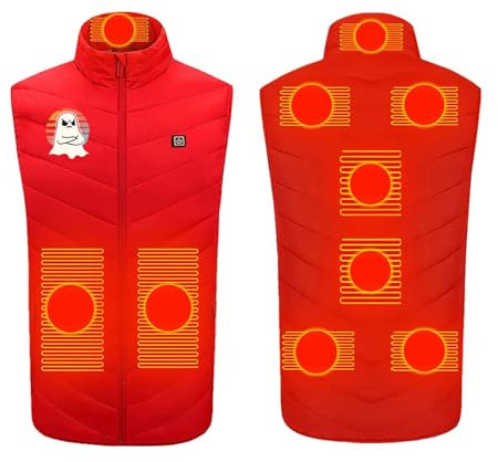 Heated Gilet for Men Women UK Clearance,3 Adjustable Temperature USB Rechargeable Heating Vest 9 Heating Zones Heated Body Warmer Lightweight Heated Waistcoat Washable Heated Jacket for Winter Outdoor
