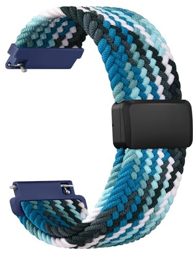 Vancle Nylon 20mm Uhrenarmband Damen Herren, Smartwatch Armband 20mm Sport Gewebtes Ersatzarmbänder mit Einstellbar Magnetverschluss und Schnellverschluss Armbänder für Damen Herren