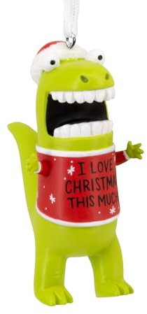 Hallmark Love Christmas This Much Dinosaurier-Weihnachtsschmuck, lustige Geschenke