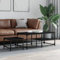 OHOOWOO Satztische 2 STK. Schwarz Holzwerkstoff,Schicker CouchtischSet | Platzsparer im IndustrieStil für Wohnzimmer, Schlafzimmer, Büro Couchtische, Kaffeetische