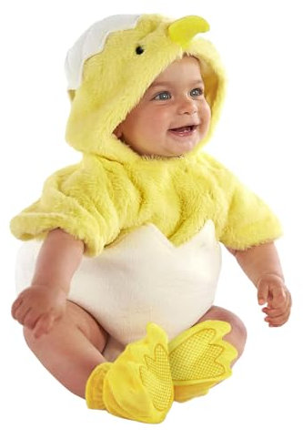 Costume Pulcino Bambino Vestito Pulcino Bambino Vestito Pulcino Neonato Costume Galllo Bambino Costume da Animale da Fattoria di Pollo per Neonati per Feste, Carnevalle e (Yellow-B, 6-12 Months)