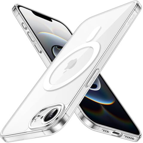 JETech Magnetische Dünn Hülle für iPhone 16e 6,1 Zoll 2025 Kompatibel mit MagSafe, Vollständig Kameraschutz, Ultra Slim Leicht Klar Minimalistische Handy Schutzhülle (Durchsichtig)