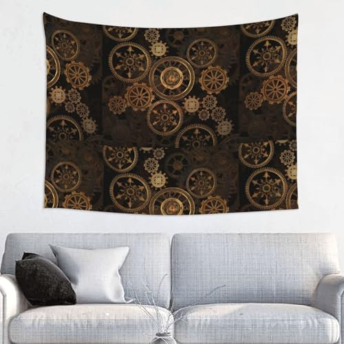 HDTVTV Steampunk-Getriebekunst, Wanddekoration, Wandteppich, langlebig, für Zuhause, 73 x 95 cm