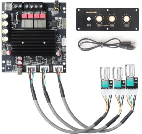 Fangxuee T100HS-W Bluetooth 5.2 Amplifier Board TPA3221 Audio Power Amplifier with Front Panel