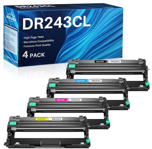 INK4U DR243CL Trommel (4er-Pack, Extra Hoch) kompatibel für Brother | DR-243CL Trommeleinheit für TN243CMKY Toner TN247 für MFC-L3750CDW DCP-L3550CDW HL-L3210CW MFC-L3770CDW HL-L3230CDW