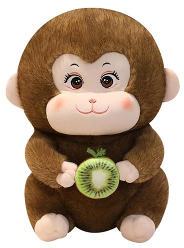 KUKUShining AFFE Plüschtier, Weiches Stofftier Mit Kiwi Affen Kissen Kuscheltier Kuschelige Plüsch Spielzeug Heimdekoration Puppe Zum Kuscheln(Brown,45cm/17.71in)