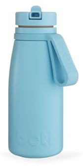 BOTL Evolution Stainless Steel, BPA/BPS Free, Insulated and Leakproof Straw Lid Water Bottle with Carrier, 350ml Hot and Cold Drinks (Sky)