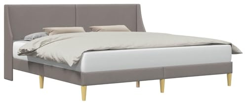 vidaXL Bettrahmen mit Kopfteil Verbindungsplatte, Moderner Bettrahmen, rechteckiges Design, mit Stoff bezogen, platzsparender, Cooler Schlafzimmerschrank
