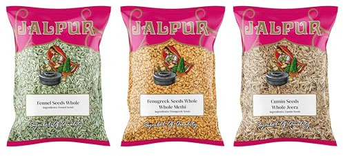 Jalpur Miller’s Whole Spice Combo Pack | Fennel Seeds, Fenugreek Seeds, Cumin Seeds | Premium Indian Cooking Spices | Saunf, Methi & Jeera Bulk Value Pack 1.5 kg