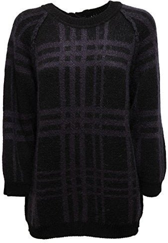 Woolrich 3579V Maglione Donna Nero Blu Wool Sweater Woman [L]