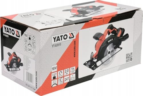 YATO Profi AKKU Handkreissäge 18V | 2,0 Ah Li-Ion Akku | Schnellladegerät | Staubsaugeradapter | Sägeblatt Ø165x16mm 24 Zähne |