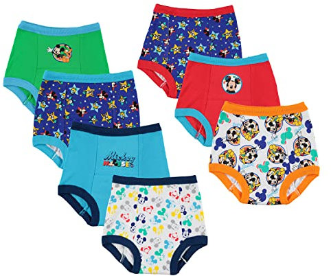 Disney Boys' Mickey Mouse Potty Training Pants Multipack Baby and Toddler Underwear, Mickeytraining7pk, 3 Years