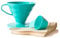 Hario V60 Teal Coffee Dripper Kit - Plastic V60 Size 02, 40 Unbleached Filter Papers & Measuring Scoop