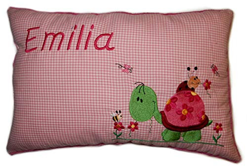 Momelie Rosa Schmusekissen * Kuschelkissen * Schildkröte * mit Namen Bestickt * ca. 25 * 40 cm groß * SK-pi_0140