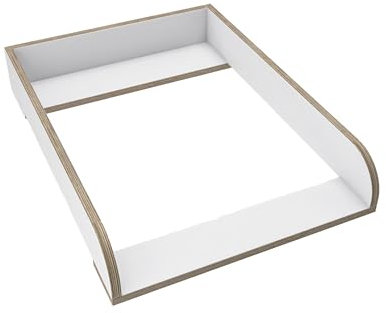 regalik Wickelaufsatz für Koppang von IKEA, Wickeltischaufsatz für 46 cm Kommoden, Abnehmbar Wickelkommode aufsatz, Abgerundeten Frontplatten, Weiß Superholz, 72cm x 54cm