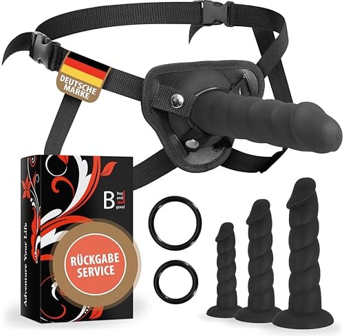 FESTSITZEND STRAPON mit DILDO, Umschnallpenis für Frauen [SNAP-LOCK-SYSTEM] | BDSM I Spielzeug für die Paare + Premium Silikon I SM I Umschnalldildo (3) I Analplug I Sex Toys I Sex Spielzeug für die Frau
