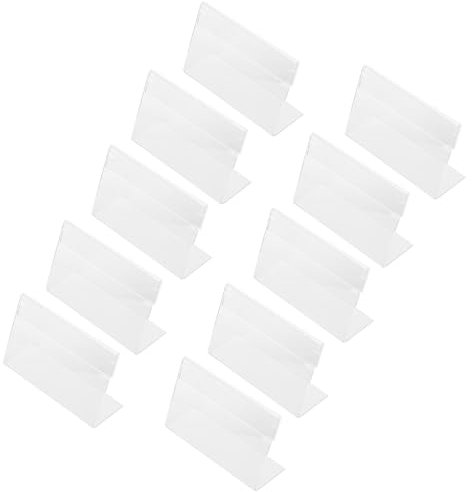 VILLCASE 20pezzi Supporto Espositore Cartellini Prezzo Acrilico Trasparente Per Ristoranti E Negozi Facile Inserimento Etichette