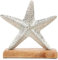 Logbuch-Verlag Seestern Figur Deko Metall & Holz Silber Maritime Deko 18 x 5 x 18 cm Meerestier Geschenk Geburtstag Sommer Urlaub