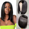DÉBUT Echthaar Perücke Lace Front Bob Perücke 30 cm 120g Mittelscheitel 10A Brasilianisches Reines Remy Haar 150% Haardichte (30 cm, Schwarz)