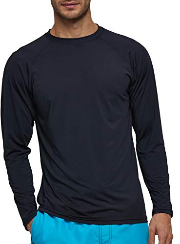 LBL Leading the Better Life T-Shirt de Protection Solaire Homme UPF 50+ Casual Couleur Uni pour Natation Noir 2XL